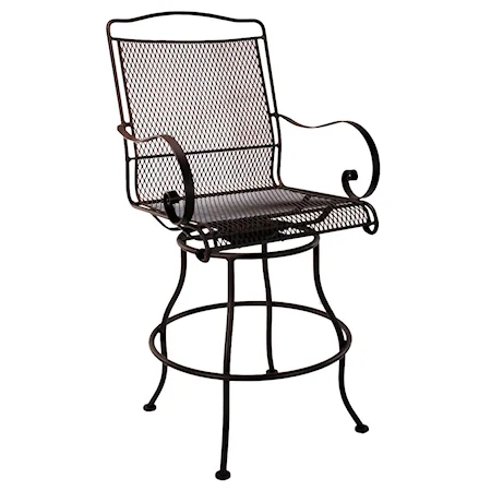 Swivel Counter Stool with Curved Arms